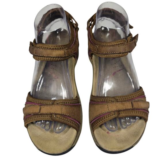 Abeo Goleta II Brown Tan Leather Strappy Sandals Size 8N  *READ* - Picture 1 of 11